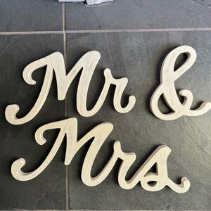 Mr. & Mrs. Rustic Boho Wood Wedding Signs